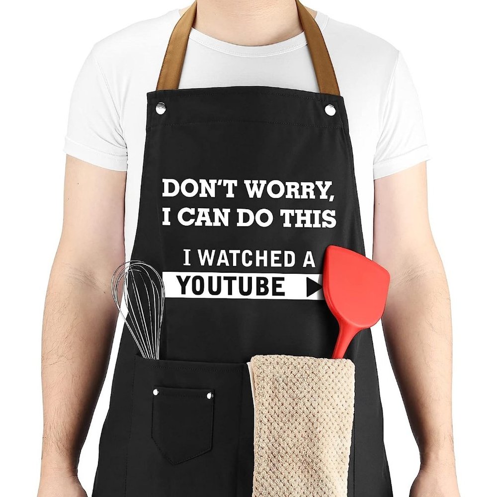 27x31 inch Men 3 Tool Pockets Adjustable Neck Strap Waterproof BBQ Cooking Apron